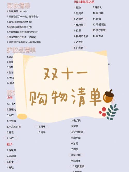 双十一购物(双十一购物清单)